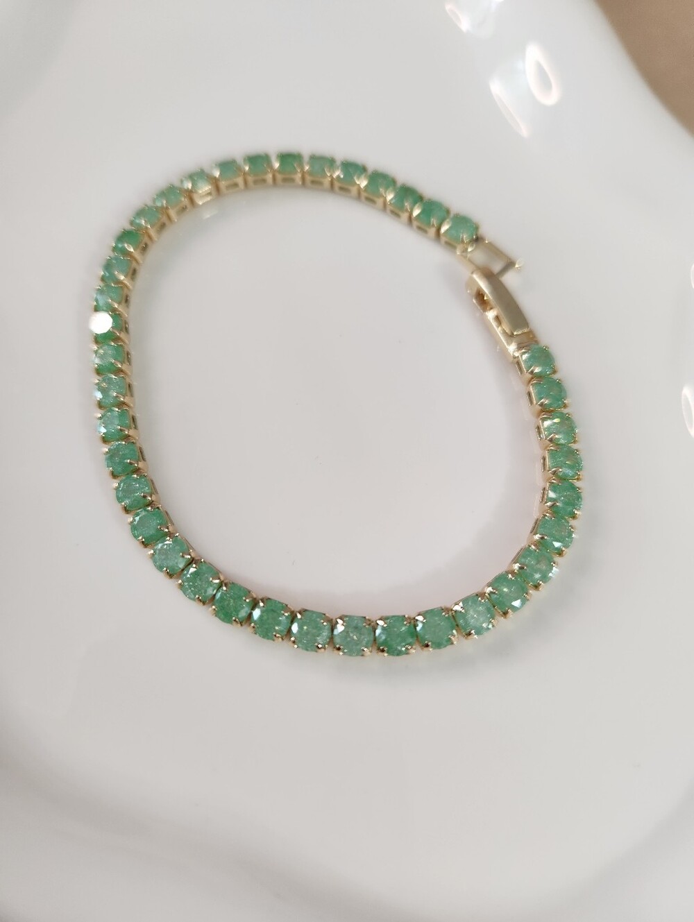 Green Iced Candy Tennis Bracelet